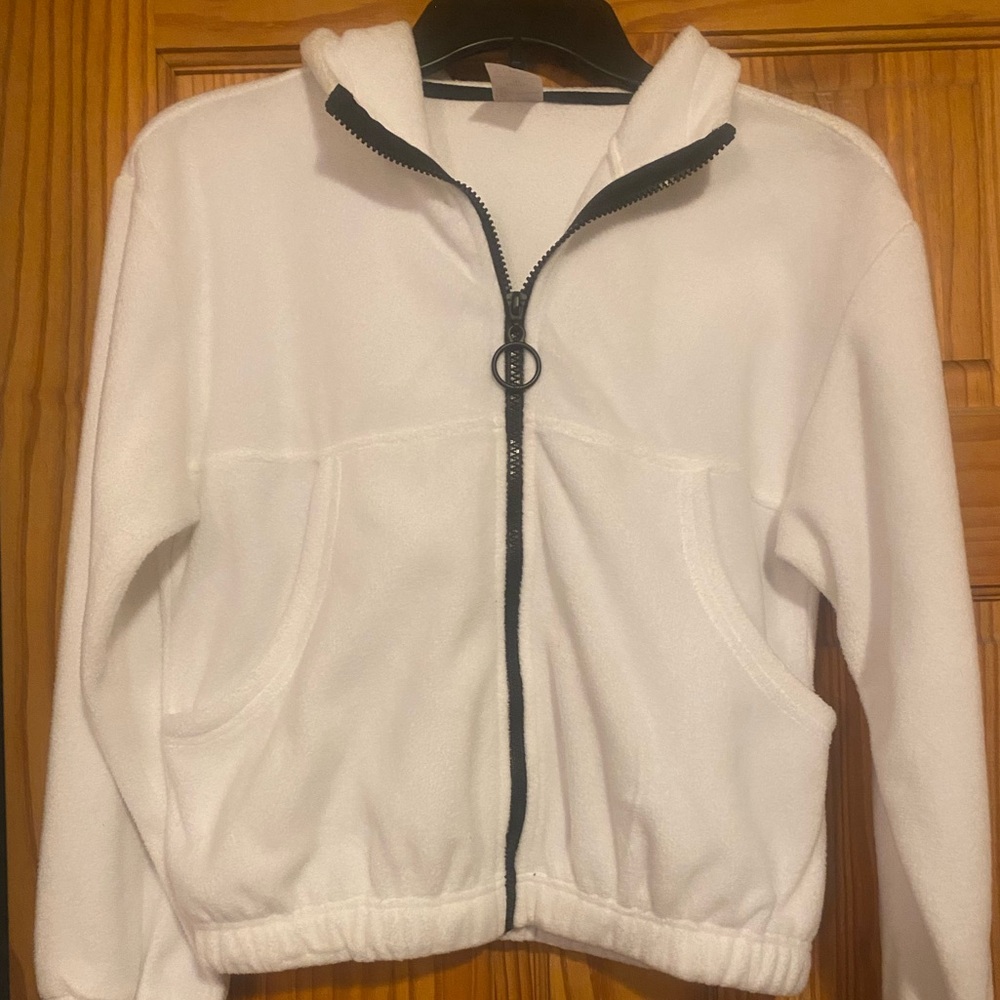 No Boundaries White Zip-Up Jacket